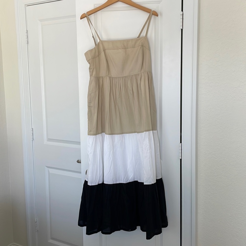 NWT J. Crew Square-neck tiered dress